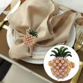 6pcs Cute Napkin Rings Pineapple Shape Party Supplies