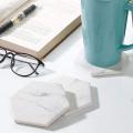 Marble Pattern Absorbent Ceramic Coaster with Cork , 12-piece Set