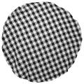 55 Inch Checkered Round Table Cover for Wedding Kitchen White & Black