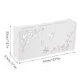 White Floating Tv Stand, Wall-mounted Wifi Router(flower Pattern)