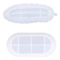 2pcs Resin Tray Mold, Feather Jewelry Soap Dish Casting Molds for Diy