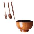 Wooden Cutlery Set Reusable Spoon Fork Chopsticks for Camping Lunch