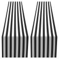 Striped Polyester Tablecloth for Dinner(black and White,2 Pack)