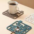 4pcs Creative Insulation Placemat Silicone Anti-slip Coaster Pad, C