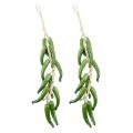 2x Best Artificial Chilli String Hot Peppers Hanging String (green)