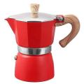 Aluminum Italian Coffee Machine Filter Stove Pot 3 Cups(red)