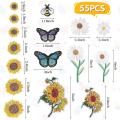 46 Pcs Embroidery Flower Ironing Patch Butterfly Stitched In Patch