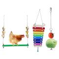 3pcs Chicken Swing Xylophone Toy Fruit Holder, for Hens Bird Parrot