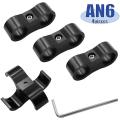 4pc 6an Hose Separator Clamp Adapter for 3/8 Fuel Line,oil Line,black