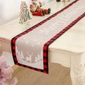 Red Black Buffalo Plaid Christmas Table Runner Decoration for Home