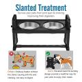 Double Dog Bowls Adjustable Heights Pet Dog Feeding Dish Bowls