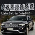 Car Middle Mesh Grille Front Grille Inserts Trim Mesh Kit Silver