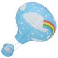 2x 12inch Hot Air Balloon Paper Decor, Blue Rainbow