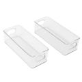 2pcs Clear Plastic Food Storage Rack with Handles for Pantry,kitchen