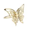 6pcs Gold Butterfly Napkin Ring Napkin Buckle Hotel Table Decoration