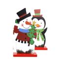 3pcs Santa Claus Snowman Penguin Wood Crafts Christmas Decorations