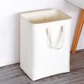Contracted Style Japan Style Canvas Folding Laundry Basket-white