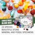 24 Grids Crystal Healing Stone Set Advent Crystal Stone Gift Box