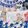 Blue and Silver Birthday Party Decorations Set