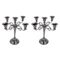 5-candle Metal Candelabra Tall Candle Holder (black)