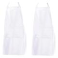 Apron with Pockets Thicken Cotton Polyester Blend Kitchen(white)