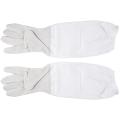 1 Pair Of Gloves with Protective Sleeves Ventilated Professional Anti Bee for Apiculture Beekeeper -