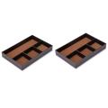 4 Slots Desk Drawer Organizer, Pu Leather Drawer Storage (brown)