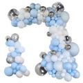 Blue Balloon Garland Arch Kit 141pcs Baby Blue and White Latex