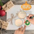 100pcs Diy Wooden Christmas Balls Craft Decoration Hanging Tag