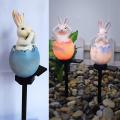 Bunny Solar Garden Stake Lights Easter Pathway Lamp Decoration -b