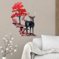 Deer Woodland Metal Wall Art Silhouette Wall Sculpture Living-b