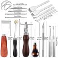 Leathercraft Tool Sets with Hand Sewing Stitching Punch Carving Tools
