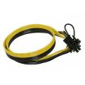 60cm 18awg Gpu Pcie 6pin Male to 8pin (6+2) Male Power Cable 12pcs