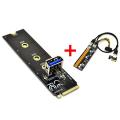 Ngff Slot Adapter Card+pcie 1x to 16x 6pin Graphics Card