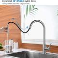 Kitchen Stainless Steel Pull Down Sprayer Faucet with Deck Plate