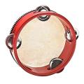 Tambourine for Children 6 Inches Wooden Percussion Instrument(red)