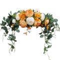 Peony Artificial Wedding Flowers Garland Arch Arrange Door (orange)