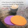 6 Pack Silicone Pot Holders Mat,eco-friendly Jar Opener Gripper