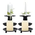 4pcs Iron Cylinder & Plate Candle Holder,for Wedding Home Decorative