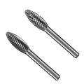 2 Pcs H Type 10mm Cutting Dia Aluminum Cutting Tungsten Carbide Burr