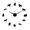 Bull Terrier Dog Wall Art Diy Large Wall Clock Dog Clock Watch Black