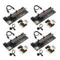 4 Set Pcie Riser 1x to 16x Graphic Extension with Temperature Sensor