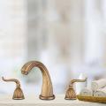 Brass Sink Wall Faucets,2 Handle Cross Knobs Lavatory Basin Tap 1