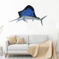 Wrought Iron Shark Pendant Metal Wall Mural Home Ornament,18x40cm