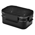 304 Stainless Steel Stackable Compartment Lunch/snack Box Black
