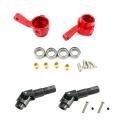 Metal Steering Cup Universal Drive Shaft Set for Wpl C14 Rc,red