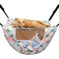 Cat Cage Hammock, Double Layer Soft Plush Hanging Pet Bed A