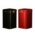 Metal Tea Cans High-grade Lock Tinplate Storage Box Tin Can Red