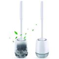 White Toilet Brush, Clean Silicone Brushes with Tpr Soft Bristle