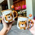 Cartoon Tiger Ceramic Tea Cup for The Year Of Tiger Coffee Milk Mug C